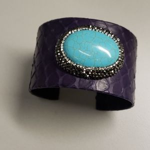 Purple and turquoise cuff